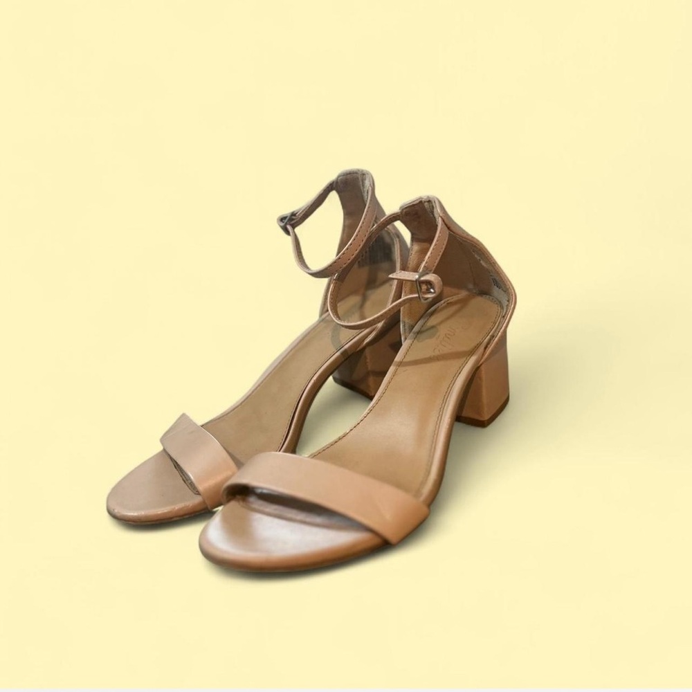 Candie's Tan Ankle Strap Heels